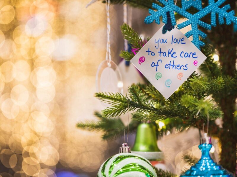 Close-up of Christmas tree.
